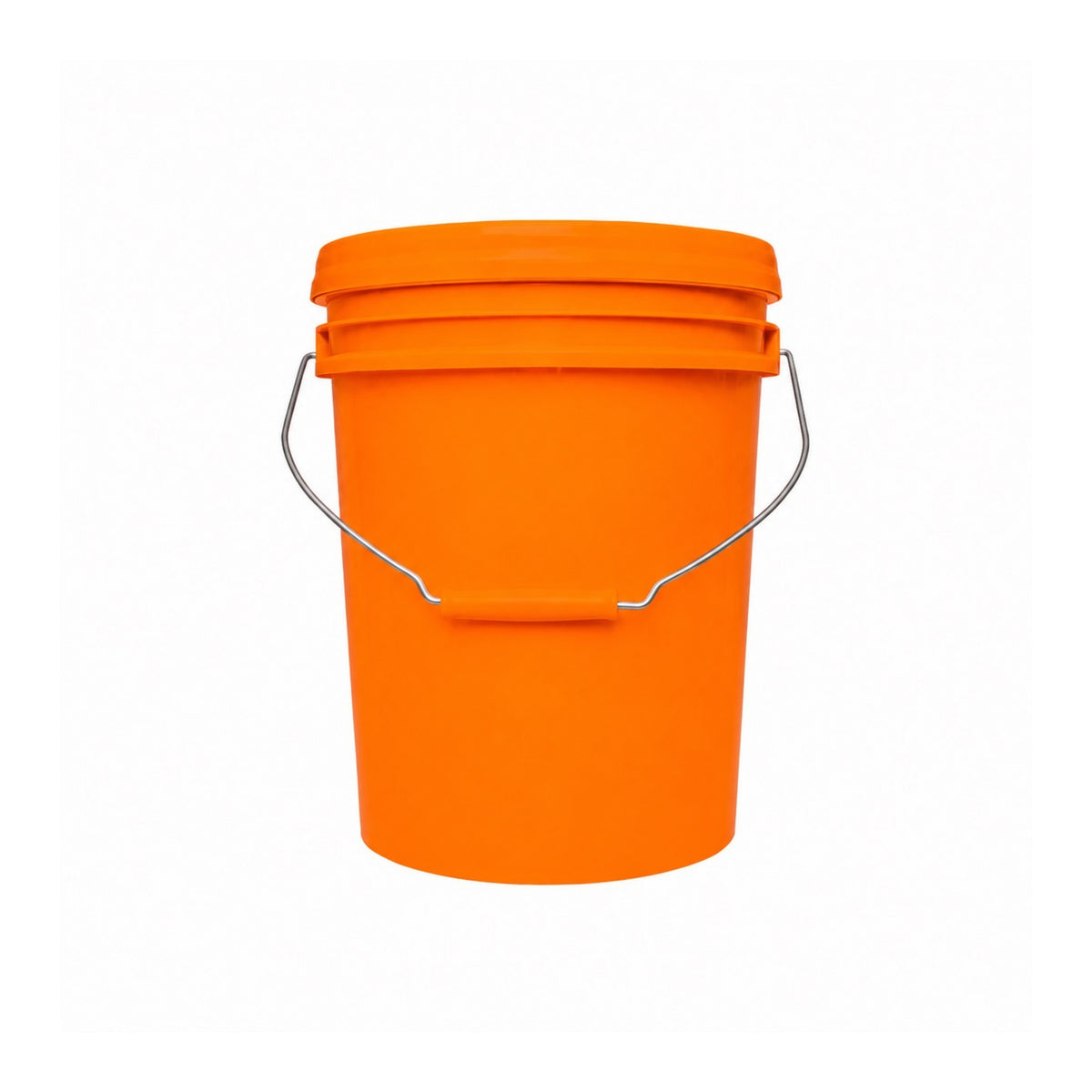 CUBETA INDUSTRIAL C/TAPA Y ASA 10 LTS. NARANJA