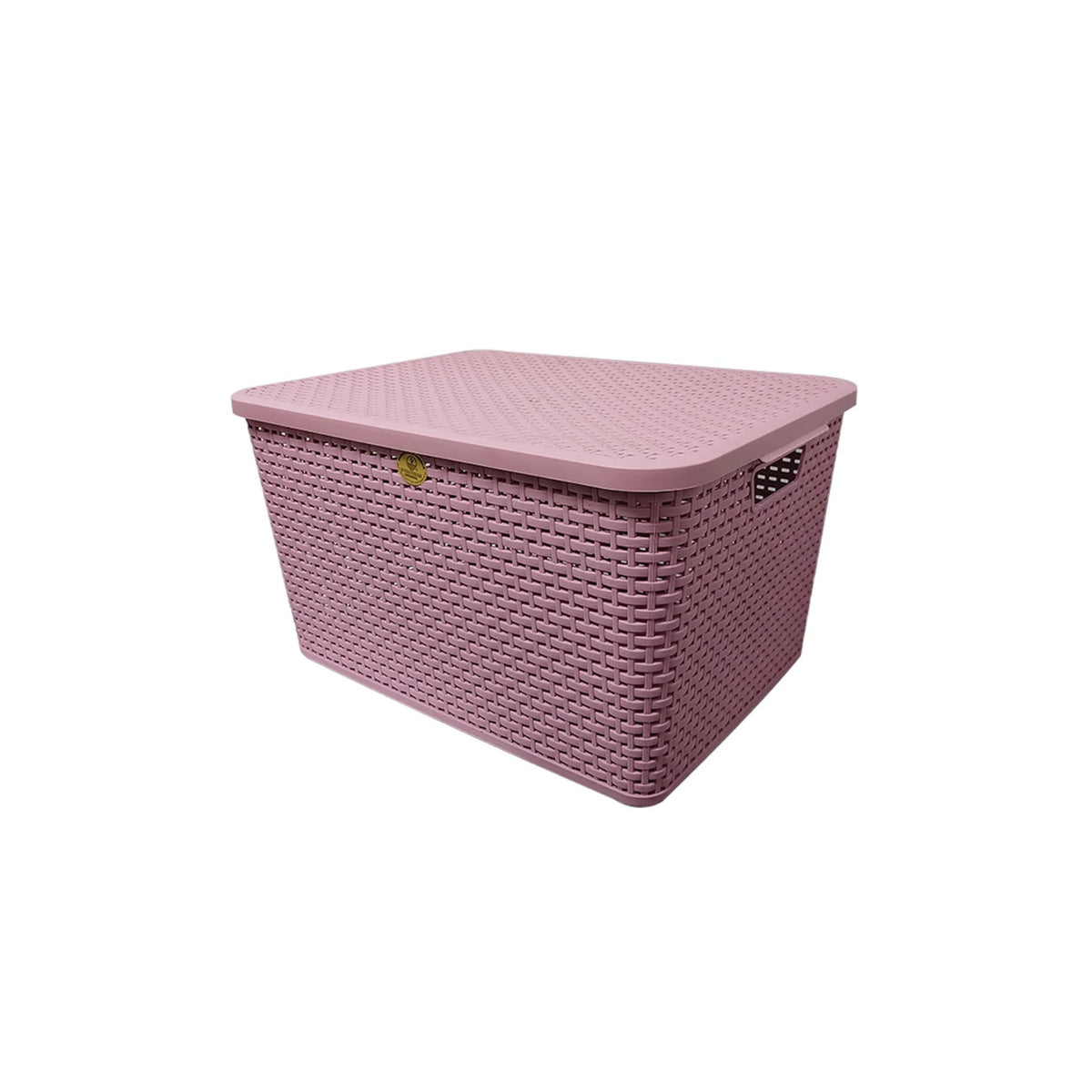 CAJA RATTAN C/TAPA MEDIANA L 46.2 ROSA MAGNOLIA CRMD0077