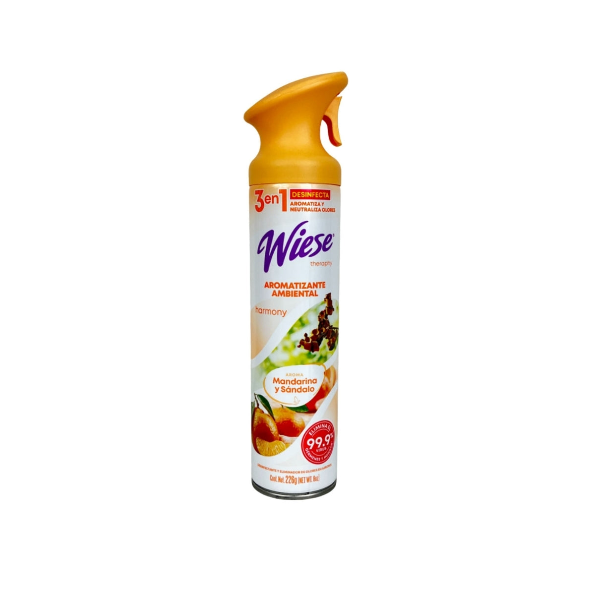 AROMATIZANTE EN AEROSOL PREMIUM MANDARINA SANDALO "WIESE" 8 OZ.