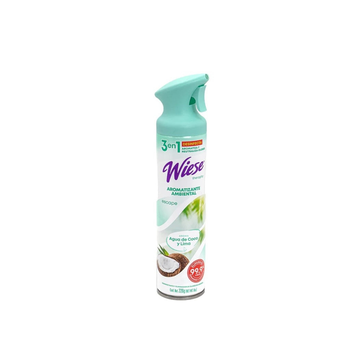 AROMATIZANTE EN AEROSOL PREMIUM AGUA DE COCO Y LIMA "WIESE" 8 OZ.
