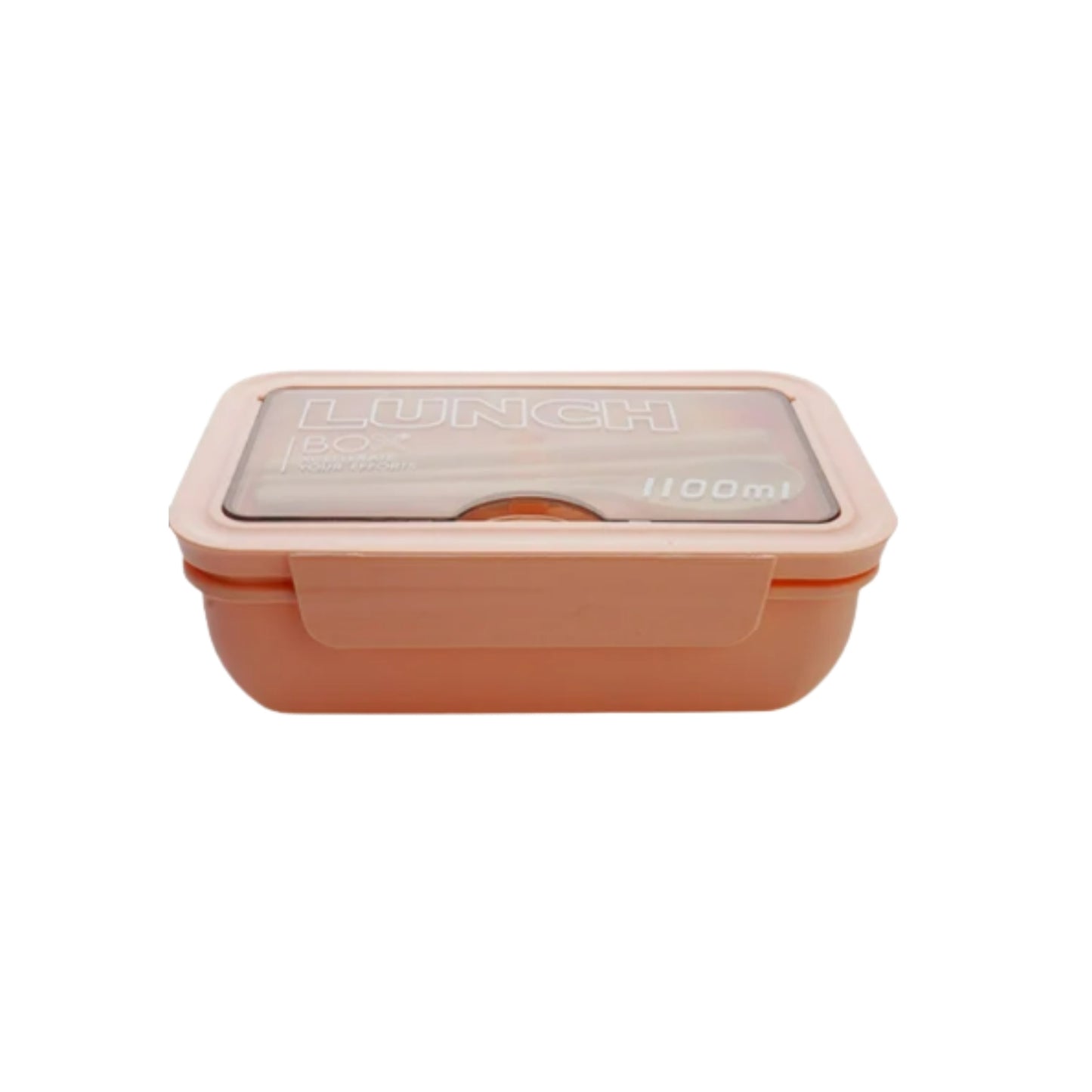 LONCHERA DE PLÁSTICO CON CUBIERTOS Y TAPA ME24054