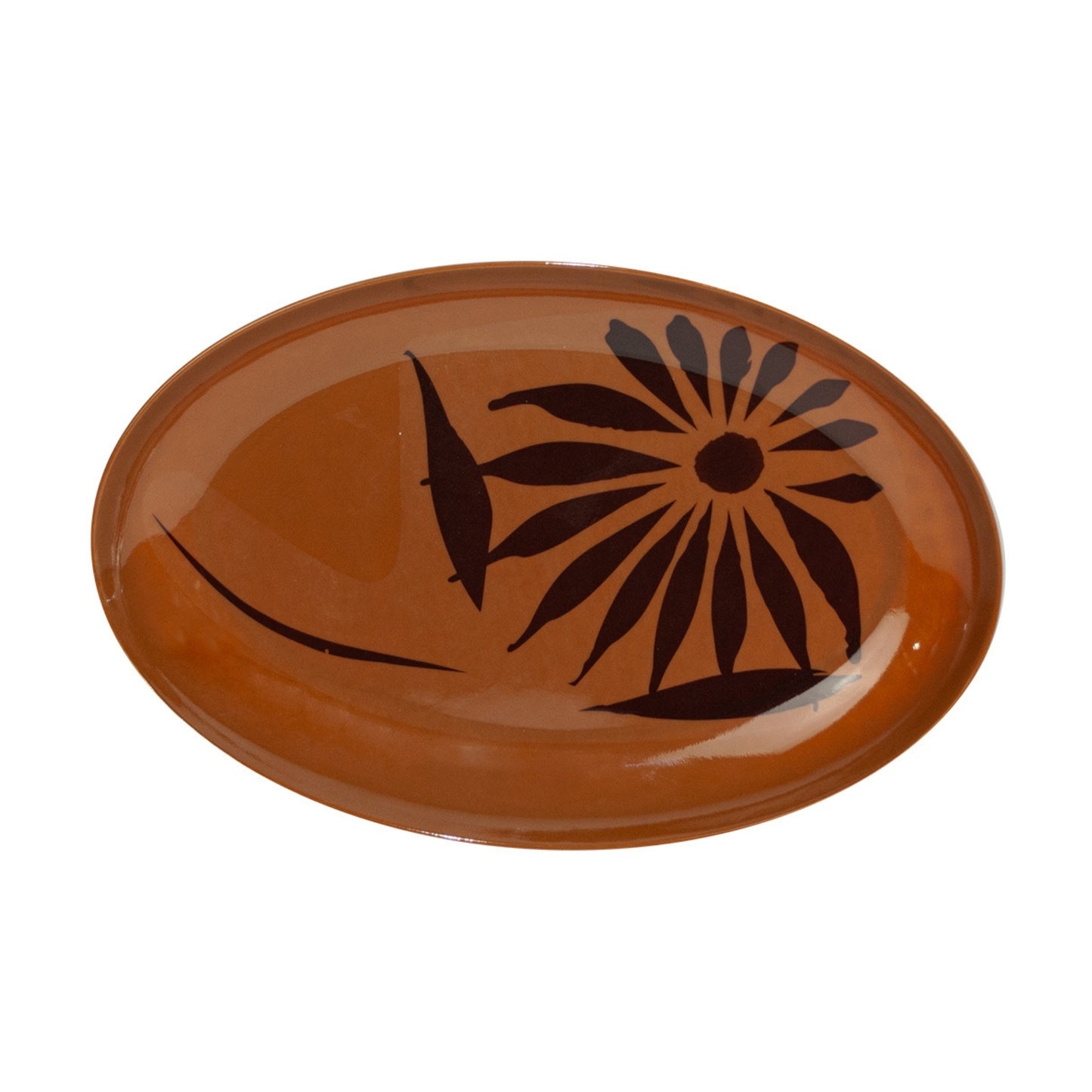 PLATO OVALADO 12" MELAMINA TIPO BARRO 003-070-048