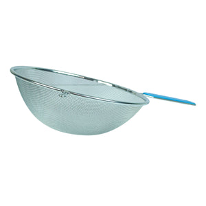 Foto de colador cromado 22 cms. mango plastico azul 022-006-022 — Alco Distribuidora Torreón mayoreo