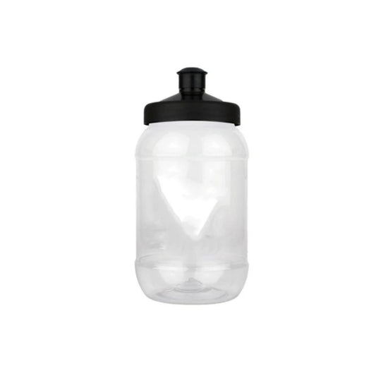 TARRO LISO TRANSPARENTE CON TAPA CHUPON COLORES SURTIDOS 500 ML.
