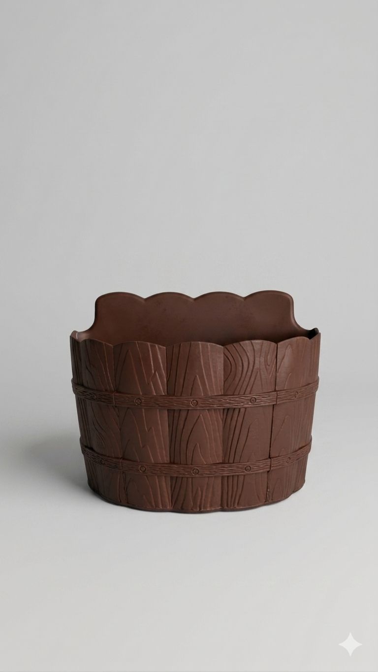 MACETA PARED MADERA#1 CHOCOLATE