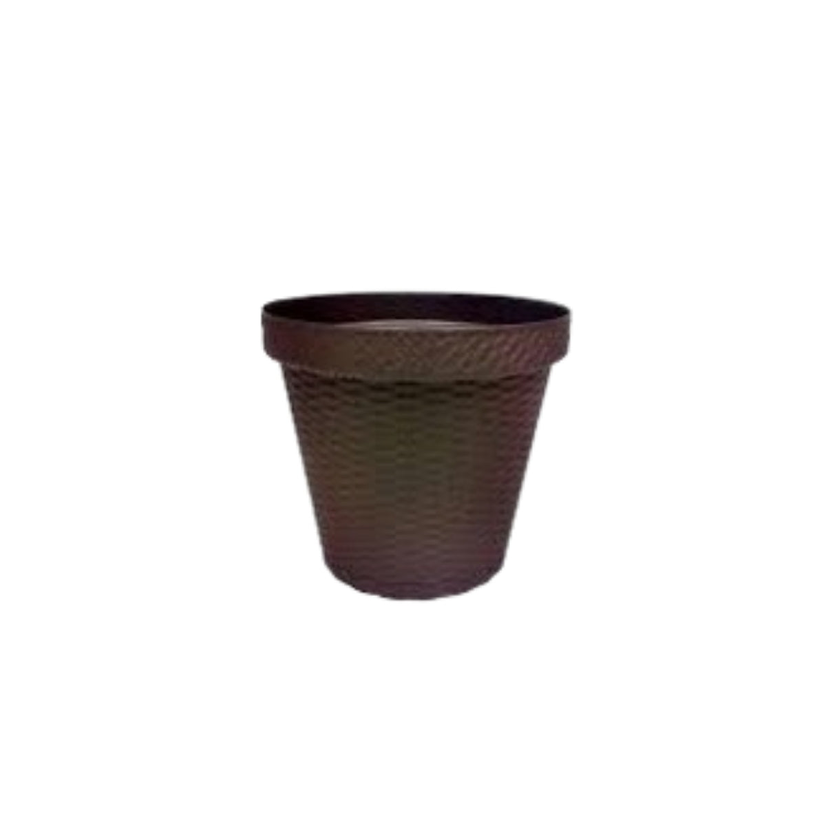 MACETA RATTAN REDONDA D20 CHOCOLATE INCLUYE PLATO BASE MRRD2006