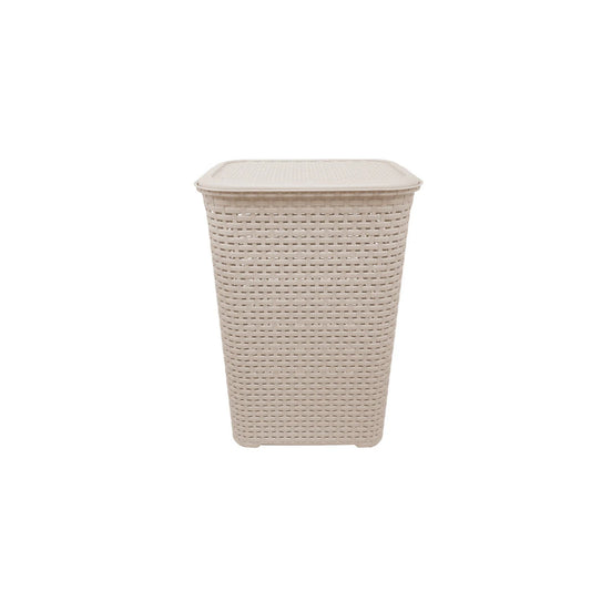 CESTO RATTAN C/TAPA L45.5X33 BLANCO NIEBLA CESR0037