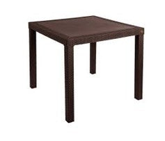 MESA TIPO RATTAN CUADRADA CHOCOLATE
