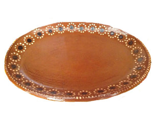 PLATO OVALADO HONDO DE BARRO