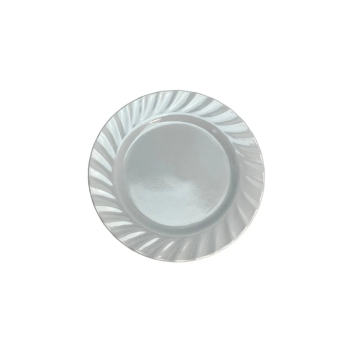PLATO PASTELERO ONDULADO 8" MELAMINA BLANCA 103-009-001