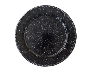 PLATO No. 16 TROQUELEADO COLOR NEGRO CON MOTITAS