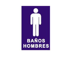 SEÑALAMIENTO ESTIRENO BAÑOS HOMBRES 12X18 CMS