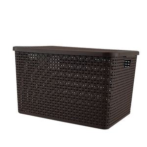 Foto de caja rattan c/tapa mediana l 46.2 chocolate crmd0006 — Alco Distribuidora Torreón mayoreo