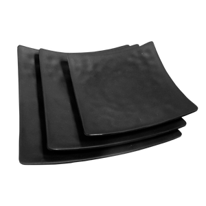 PLATO CUADRADO 24 CMS. MELAMINA JET BLACK