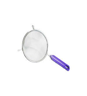 COLADOR CROMADO 12CM MANGO  PLASTICO MORADO 022-006-012