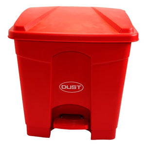 Foto de basurero cuadrado de 30 lt con pedal medidas 40x41x45 (cm) rojo dust7330r — Alco Distribuidora Torreón mayoreo