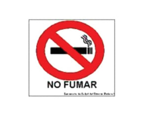 SEÑALAMIENTO ESTIRENO (NO FUMAR) (15X15 CMS )