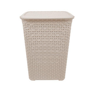 CESTO RATTAN C/TAPA L45.5X33 BLANCO NIEBLA CESR0037