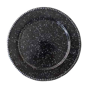 PLATO No. 32 TROQUELEADO COLOR NEGRO CON MOTITAS