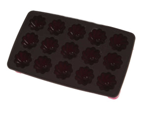 MOLDE PARA CHOCOLATE , GOLOSINAS, CARAMELOS ETC, CON BASE " FLOR "  11X19 CM 222211