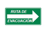 SEÑALAMIENTO ESTIRENO RUTA DE EVACUACION  DERECHA 30X15