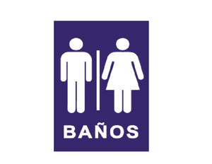 SEÑALAMIENTO ESTIRENO BAÑOS 12X18 CMS