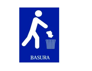 SEÑALAMIENTO ESTIRENO BASURA 20X30 CMS